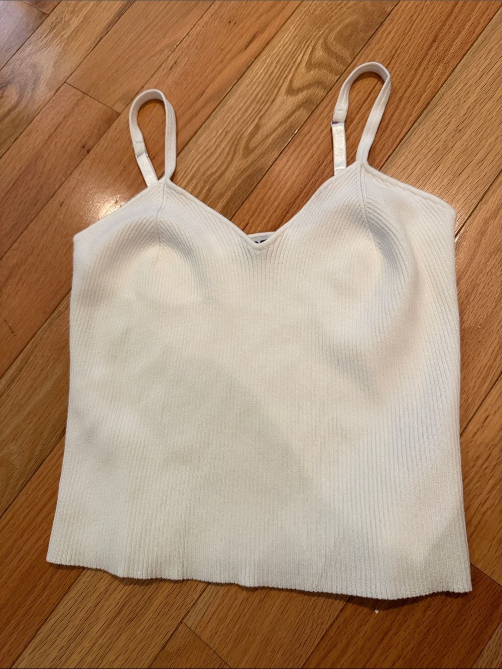 525 White Ribbed Knit Top - Women